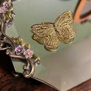 New deadstock vintage butterfly brooch lapel pin • grandma brooch • hippie